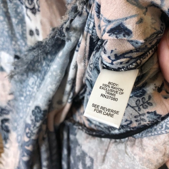 Cato Quilted Patchwork Long Sleeve V Neck Dress Blue Pink Size Medium - Picture 7 of 7